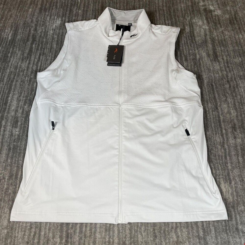 KJUS Men Delian Vest Mens 52 White Softshell Windbreaker Golf New With Tags